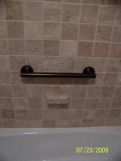 Small bathroom grab bar 